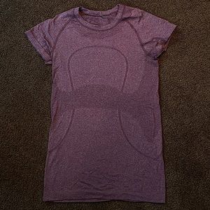 LULU LEMON short sleeve maroon workout top
